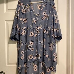 low floral tunic top